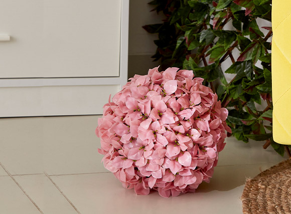 Realistic pink artificial flowers 