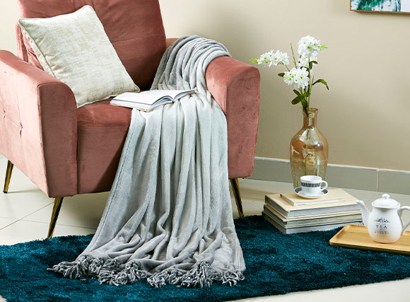 soft throw on the couch 