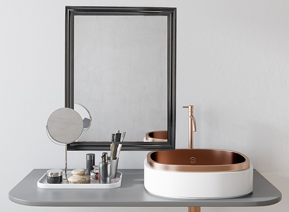 Sleek bedroom mirror 