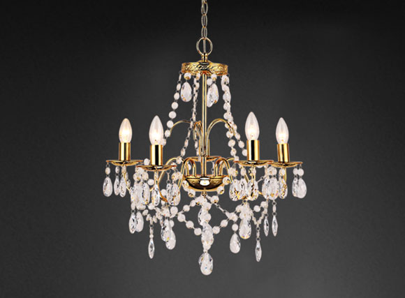 Chandelier with gold accents