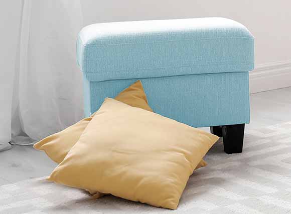 Soft blue ottoman